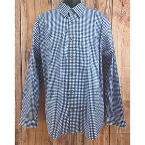 Orvis Mens Active Fit Blue Check Performance Shirt XL NWOT